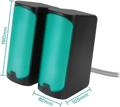 Produktbild von SPEEDLINK TONOS RGB, 2.0 Kanäle, Verkabelt & Kabellos, 6 W, 100 - 20000 Hz, 4 Ohm, Schwarz