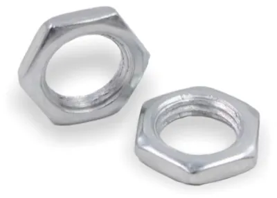 Produktbild von Sechskantmutter M10x1 (Feingewinde) - niedrige Form, galv. verzinkt | Höhe 3mm | Schlüsselweite 14mm