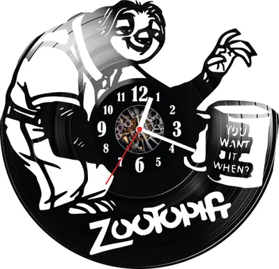 Zdjęcie produktu dla Zegar ścienny z płyty winylowej Zwierzogród 1761.14