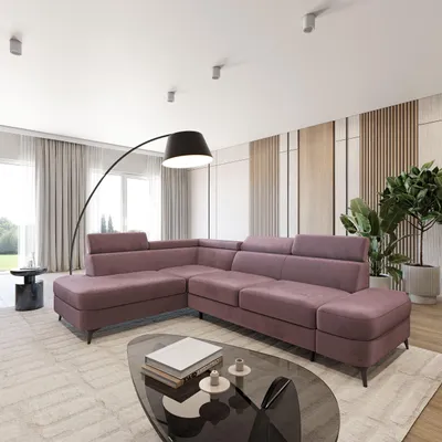 Produktbild von Masseno Ecksofa AVISE M L-S mit Schlaffunktion L-Form, Sofa mit Bettkasten, Wohnzimmersofa, Couch, Soffa, Bettsofa, Couchgarnitur- Lila, MONOLITH 62