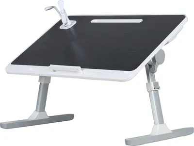 Produktbild von Laptop Bett Tablett Tisch, höhenverstellbarer Laptop Bettständer, tragbarer Lap Desk mit klappbaren Beinen, klappbarer Lap Tablet Tisch für Sofa Couch