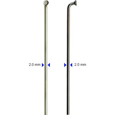 Produktbild von Speiche silber, 282mm, Ø = 2,0 Edelstahl, cnSpoke, 100 Stück, ohne Nippel, Messingschlager, M28330703