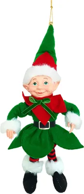 Produktbild von Dekoration MagicHome Weihnachten, Elf, Textil, grün, 14/35 cm