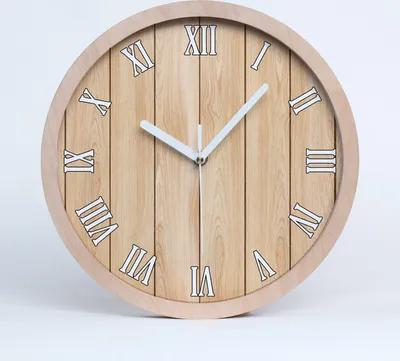Produktbild von Holzuhr 20fi cm wanduhr - weiße Spitzen - Holzuntergrund