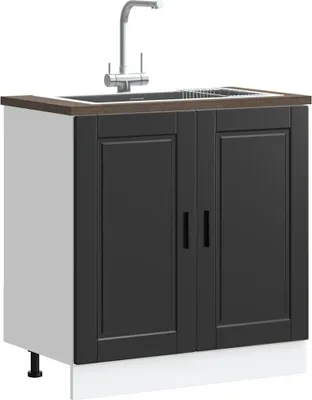 Produktbild von "im Angebot" Spülenunterschrank Porto Schwarz 80x46x81,5 cm Holzwerkstoff - Küchenschränke CC23973