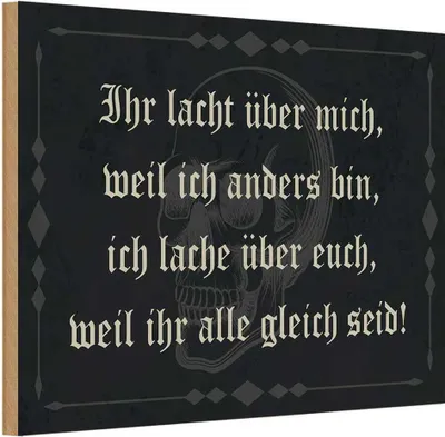 Produktbild von vianmo Holzschild 20x30 cm ihr lacht weil ich anders bin Dekoration