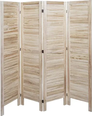Obrázek produktu pro Paravent HWC-G30, dělicí stěna, zástěna pro soukromí, ošuntělý vzhled 170x162cm  světle hnědá