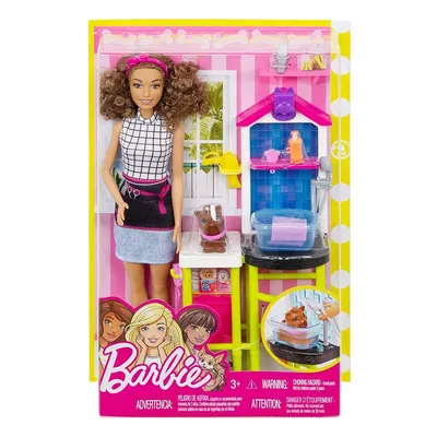 Produktbild von Barbie Tierfriseurin Puppe und Spielset. FJB31