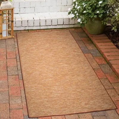 Image de Tapis d'intérieur et d'extérieur chiné façon sisal réversible en Terra Taille - 60 x 100 cm