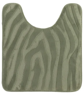 Produktbild von TENDANCE WC-Vorleger mit Ausschnitt WC-Teppich Toilettenvorleger 45 x 50 cm salbeigrün Badematte Zebramuster