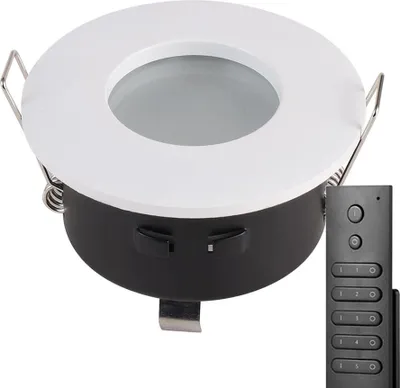 Image de HOFTRONIC - Spot LED encastrable 5W 400lm 2700K IP44 Blanc télécommande 10x