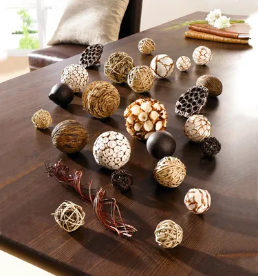 Produktbild von 25 tlg. Deko Set Naturkugel Ø4-10cm – Rattankugel