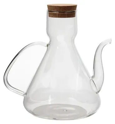 Imagen del producto de Dispensador de aceite y vinagre, fabricado en vidrio de borosilicato, con dosificador antigoteo, capacidad de 125 ml