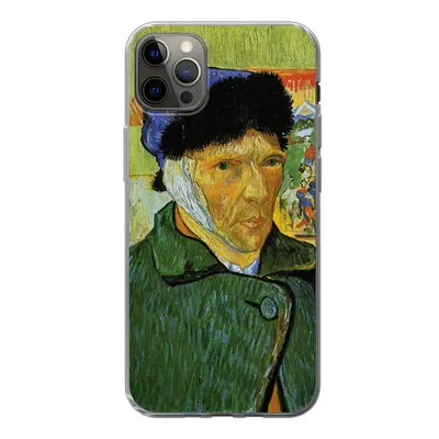 Produktbild von MuchoWow® Handyhülle Schutzhülle Hülle für iPhone 13 Pro Max Selbstbildnis mit verbundenem Ohr - Vincent van Gogh Silikon Softcase Handy Hülle - Mobiltelefon
