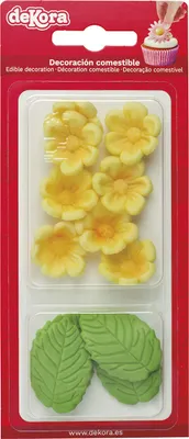 Produktbild von Glasdekoration mit 8 gelben Gänseblümchen und 5 Blättern
