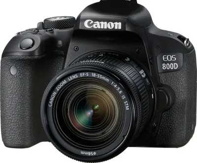 Image de Canon EOS 800D + objectif EF-S 18-55mm f/4.0-5.6 IS STM, 24,2 MP, 6000 x 4000 pixels, capteur CMOS, zoom 10x, Full HD, noir