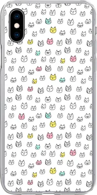 Produktbild von MuchoWow® Handyhülle Schutzhülle Hülle für Telefoonhoesje iPhone Xs Mädchen - Katze - Haustiere - Muster - Mädchen - Kinder - Kinder Silikon Softcase Handy Hülle - Handytasche