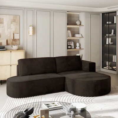 Produktbild von Masseno Ecksofa CORTIO M R-S mit Schlaffunktion L-Form, Sofa mit Bettkasten, Wohnzimmersofa, Couch, Soffa, Bettsofa, Couchgarnitur- Braun, MONOLITH 29
