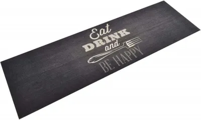Produktbild von The Living Store Küchenteppich Waschbar Küche Schwarz 60x180 cm Samt
