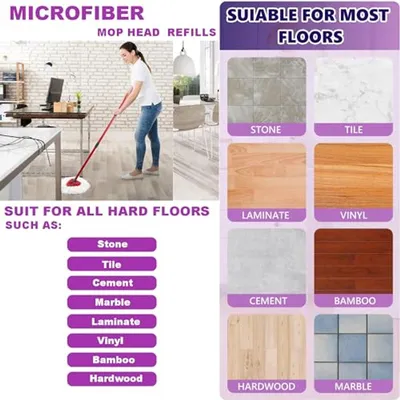 Ersatz Spin Mop Wischbezüge - 4 Stück Mikrofaser Mop Kopf für Bodenreinigung