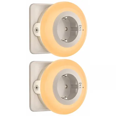 Produktbild von LED Nachtlicht Steckdose,Nachtlampe mit Sensor und 3 Helligkeitsstufen, warmes Licht,energiesparend,Orientierungslicht für Kinderzimmer,Bad & Treppe