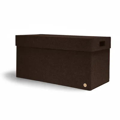 Produktbild von Aufbewahrungsbox CLASSIC Filz 75 x 37 x 37 cm mit Deckel in dunkelbraun meliert