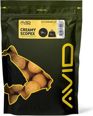 Produktbild von Avid Carp Creamy Scopex Boilies 1 kg 24 mm