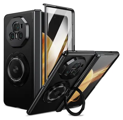 Obrázek produktu pro Pro Honor Magic V3 Skládací ochranné pouzdro s 360stupňovým kovovým magnetickým kroužkem Black