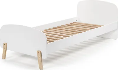 Produktbild von Einzelbett Karilynn 206x95x73 Kinderbett MDF+Massivholz Weiß