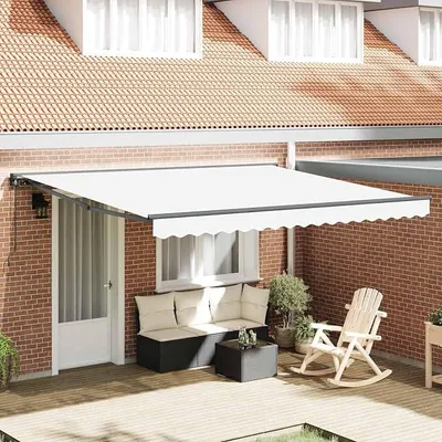 Produktbild von Manuelle Gelenkmarkise 4 x 3 m Markise Balkonmarkise Terrassenmarkise Sonnenschutz Markise Terrasse Wetterfest Balkon Kassettenmarkise Sonnenmarkise