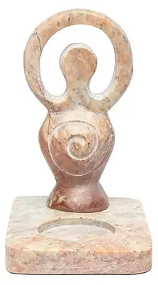 Obrázek produktu pro Svícen na čajovou svíčku Goddess Symbol Light Soapstone - 11 cm