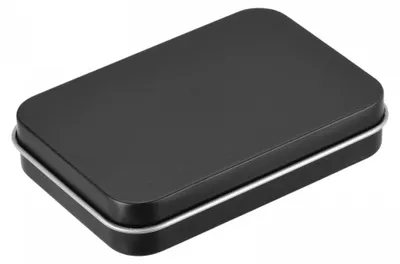 Metallbox mit Deckel, 87x60x18 mm, Schwarz