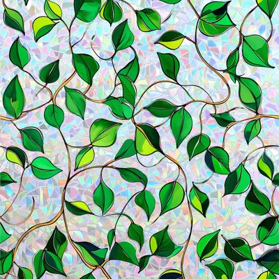 Fensterfolie Anti-Blick Regenbogeneffekt, grünes Blatt 44,5x200 cm