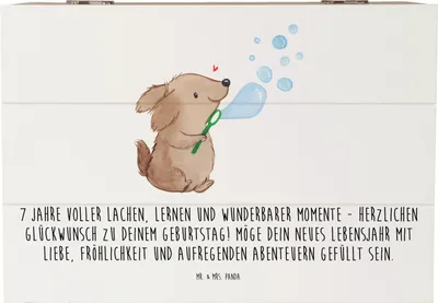 Produktbild von Mr. & Mrs. Panda Box 7. Geburtstag 22 x 15 cm - Weiß - Geschenk, Alter, Happy Birthday, siebter Feier, Geschenkbox, Schatzkiste, 7 Jahre alt, Erinnerungsbox, schatztruhe