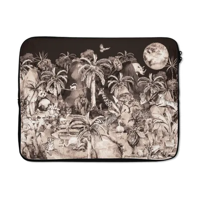 Produktbild von MuchoWow® Laptop Hülle 17 Zoll Laptoptasche Dschungel - Tiere - Kinder - Bäume - Pflanzen - Zipper - Schutzabdeckung
