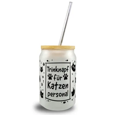 Produktbild von Trinknapf für Katzenpersonal Trinkglas mit Bambusdeckel