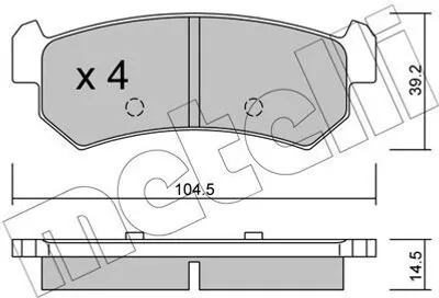 Produktbild von METELLI 22-0511-0 Bremsbeläge Satz Hinten Bremsklötze für CHEVROLET NUBIRA Kombi für DAEWOO LACETTI Schrägheck (KLAN)