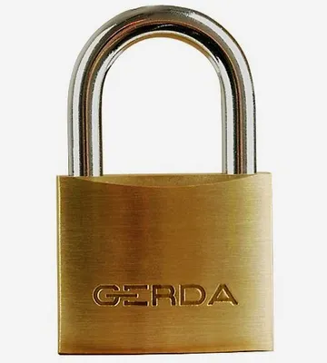 Produktbild von GERDA BRASS LINE S 60 (KMZ 6010A) Messing-Vorhängeschloss mit Riegel