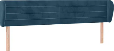Produktbild von vidaXL Kopfteil mit Ohren Dunkelblau 163x23x78/88 cm Samt