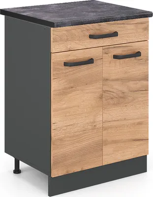 Obrázok produktu pre Kuchynská spodná skrinka Vicco R-Line Dub Goldkraft 60 cm , AP Antracit, Model 46481