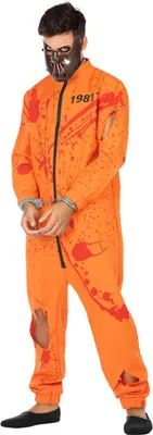 Obrázek produktu pro Krvavý vězeň pánský kostým Halloween kostým oranžovo-červený