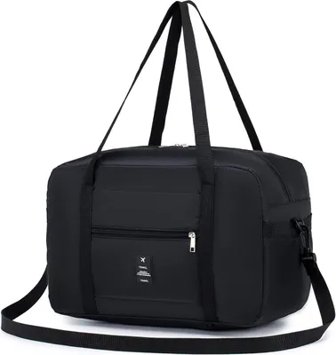 Produktbild von bedee Reisetasche, schwarz, 40x20x25cm, faltbar mit Schuhfach, getrennter Trocken- und Nassbereich, Trolleyhülle, aus Oxford-Stoff, 6 Fächer, 500g (30% leichter als herkömmliche Sporttasche), für Reise, Sport, Fitness, Wochenende, Herren