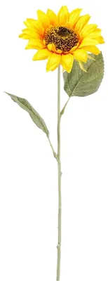 Produktbild von Kunstblume Sonnenblumenzweig - 62 cm - gelb - kunstliche Seidenblume - Dekoration Blumen