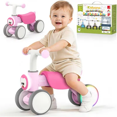 Productafbeelding van Kidiyana loopfiets voor baby's vanaf 1 jaar, met muziek en licht, geschikt tot 25 kg