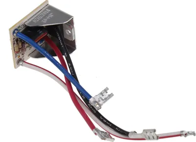 A close-up view of a Kitchenaid appliance part with wires.