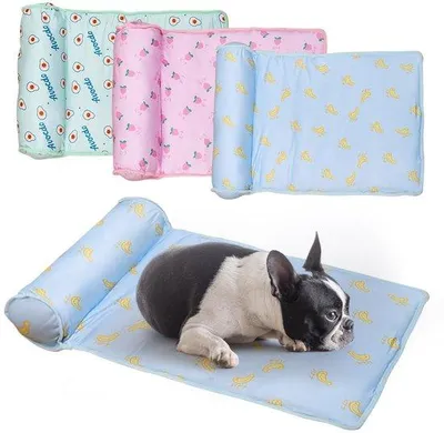 Produktbild von Kühlmat für Hunde und Katzen, selbstkühlende Kühlmatte aus Eisschaum, waschbare atmende Kühlmatte für Katzen, Kühlmatte für Hunde und Katzen (B, 80 x 60 cm)