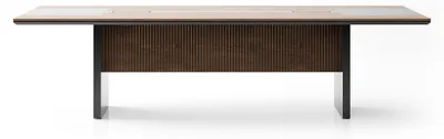 Productafbeelding van Een elegante, bruine conferentietafel van hout, met een modern design