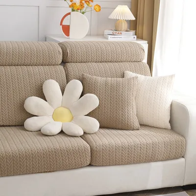 Produktbild von (Braun, Kissenbezug) Couchkissen-Kissenbezug, elastischer, weicher, rutschfester Sofabezug, Möbelschutz, Sofabezug, Sofabezug, Möbelschutzbezug