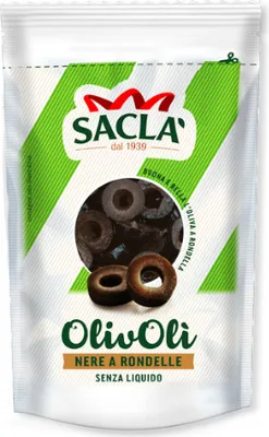 Produktbild von Olivoli Nere Rondel schwarze geschnittene Oliven 75g - Sacla