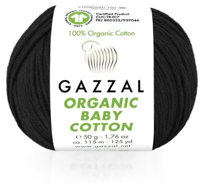 Obrázek produktu pro Příze Gazzal Organic Baby Bavlna 430, barva černá - pro pletení a háčkování